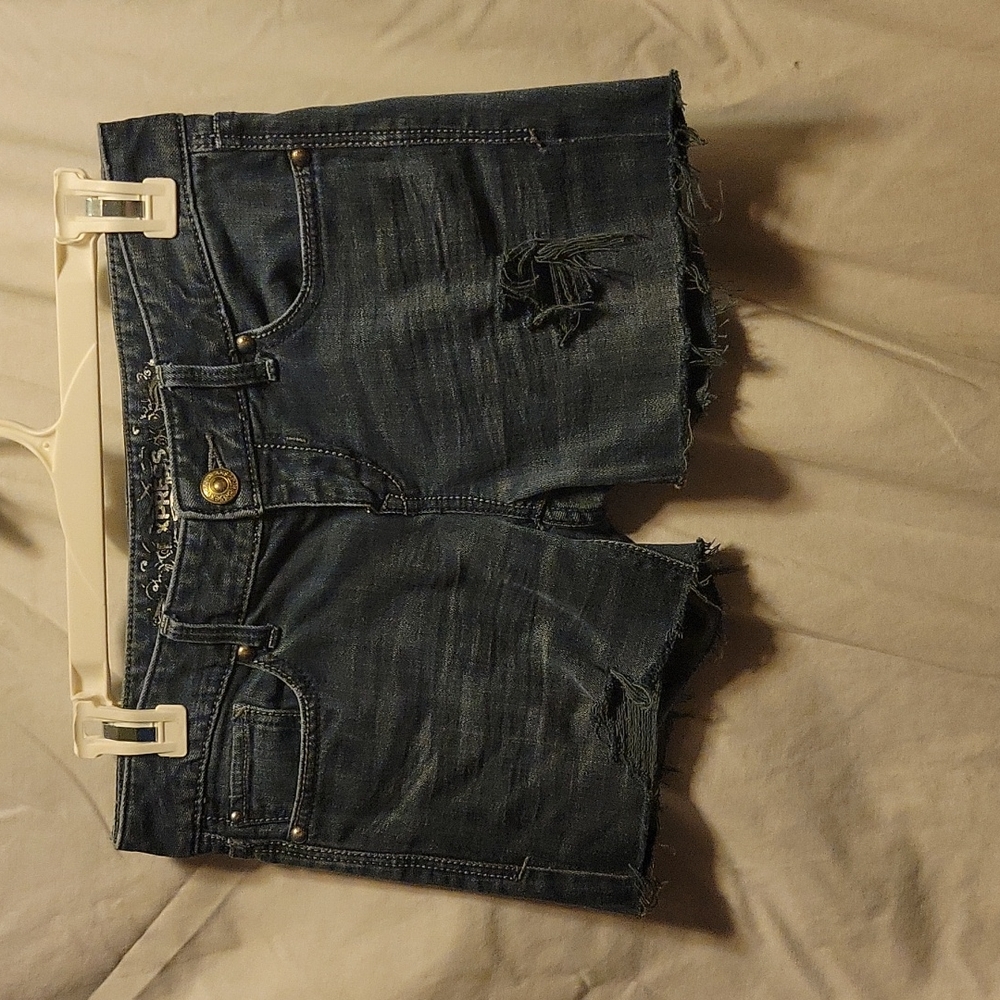 Express Jeans Denim Cut Off Shorts 0